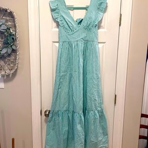 Skies are Blue cotton poplin back tie dress